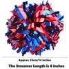 Gbateri 1 Pair Metallic Cheerleading Pom Poms with Baton Handle,Royal Blue and Red Pom Poms Cheerleader Cheering Pom Poms for Girl Adults School Sports Games Team Spirit Cheer Dance Party(6 Inches) view 2