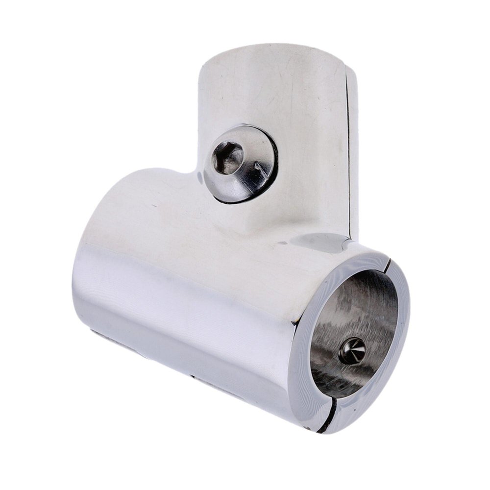 1Pack 60/90 Degree Marine 316 Stainless Steel Boat Handrail Tee Fitting Hardware, Pipe/Tube Connector Clamp Hardware Boat Accessories for Pipe/Tube 22/25mm (22mm 7/8inch, 60 Degree)