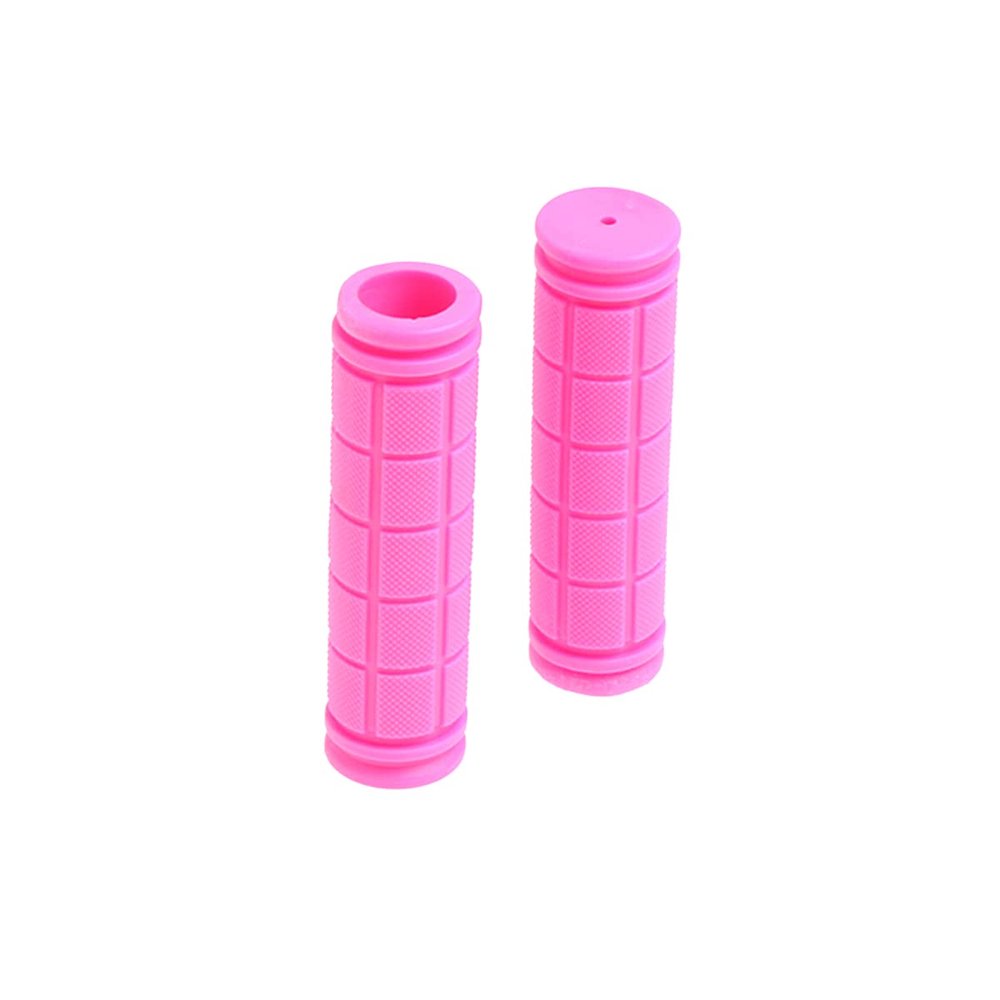 1 Pair Kids Bike Grips Anti-Slip Rubber Bike Handlebar Grips for BMX MTB Bicycle Mountain Bike Scooter Folding (Pink)
