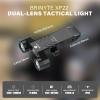 Brinyte XP22 1300 Lumens LED Tactical Flashlight with Strobe, Low Profile Compact Picatinny Light with Built-in Pressure Switch, Magnetic USB Rechargeable, Black view 2