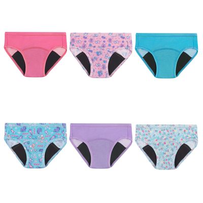 Hanes Girls Toddler Potty Trainer Briefs, 6-pack Underwear, Assorted, 4-5 US