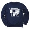 Slug Life Sweatshirt, Snail Without Shell Sweatshirt, Slug Pun Hoodies, Funny Unisex Distressed Graphic Sweatshirt, Slow Crawling Slug Top Sweatshirt view 1
