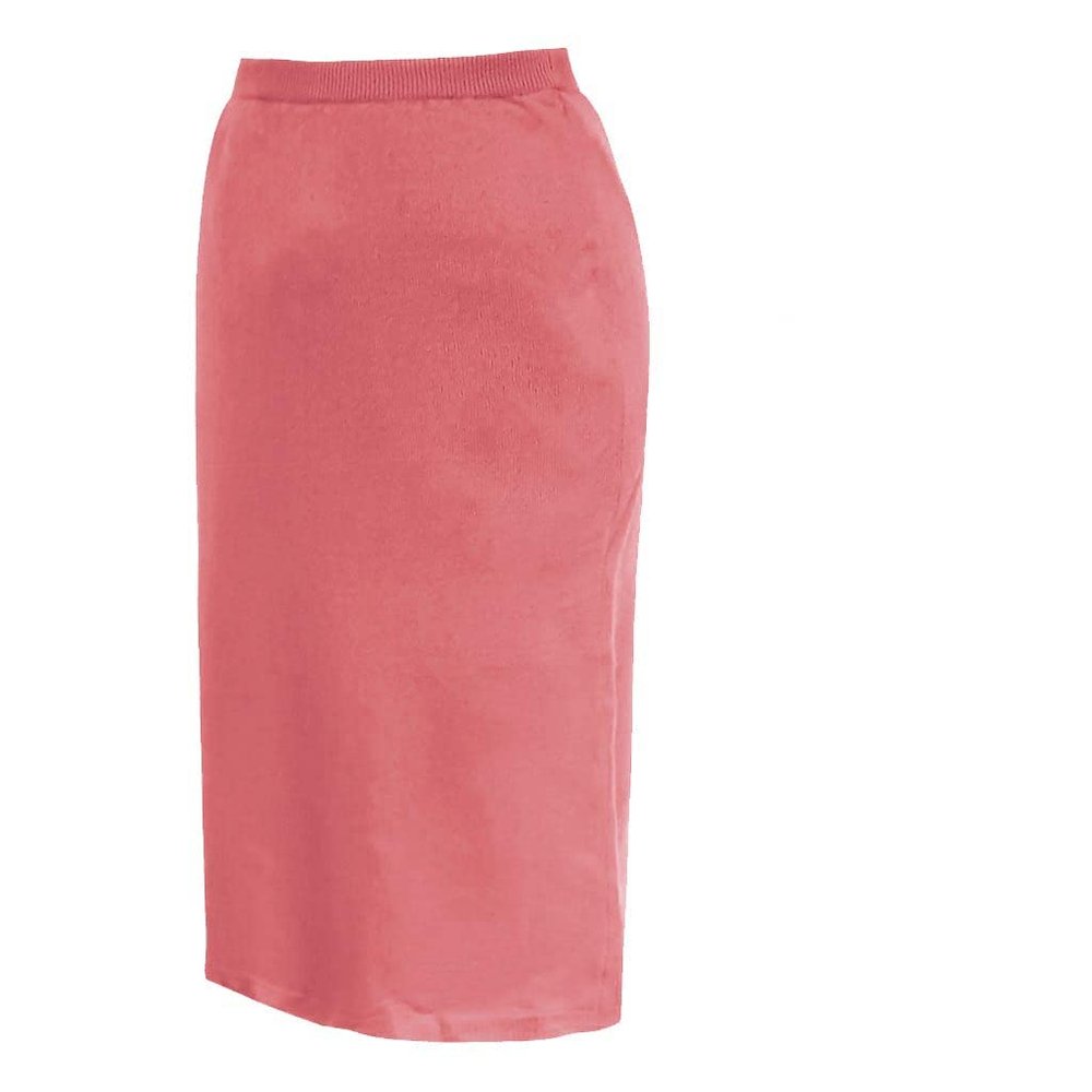 Monterey Club Women's Wool Knitted Long Skirt #2909 (Tropical Pink, Small)
