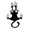 Cute Halloween Sticker of Black Cat with Claws - Halloween Decoration with Black Cat for Laptop, Phone, Window - Halloween Stickers with Black Cat for Kids 46x77 inches inches view 2