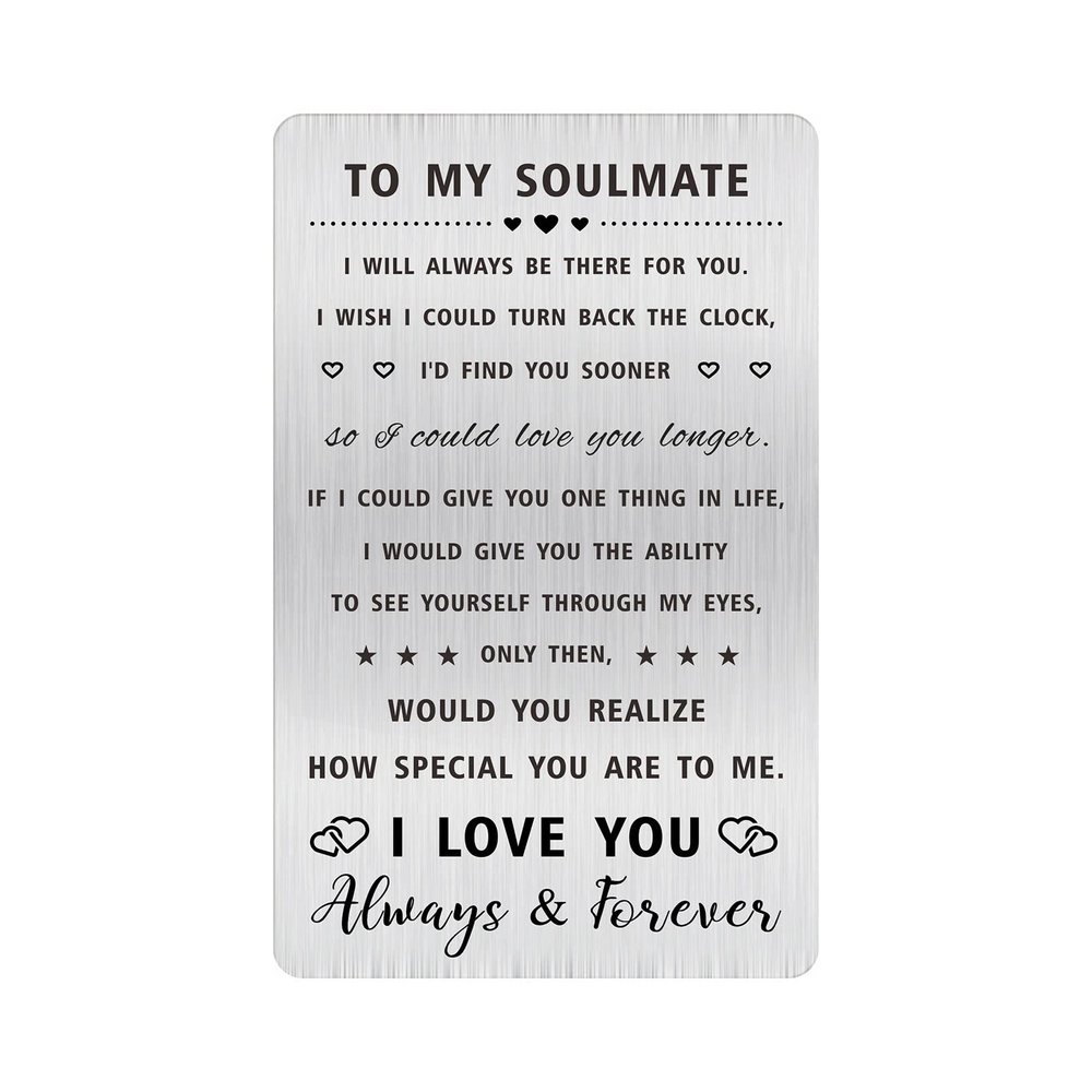 Alotozo To My Soulmate Valentine's Day Gifts - Soulmate Gifts for Him Men Her Women - I Love You Soulmate Wallet Card
