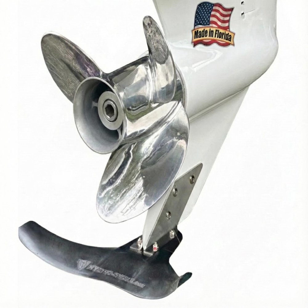 Hydro-Shield Hydrofoil Boat Stabilizer - Skeg-Mounted Shield for Motors with Marine Grade Mounting Bracket - Available in 4 Sizes - Improve Performance, Shield Your Propeller, and Protect Marine Life