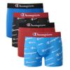 Champion Men's Boys' Underwear, Everyday Active Stretch Boxer Briefs, Assorted 4-Pack, Blue/Red/Scripts, Medium view 1