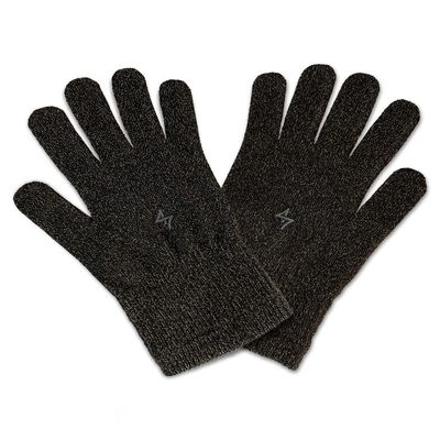 TRU47 Black Silver Yarn Temperature Regulating Reusable Gloves (Large)