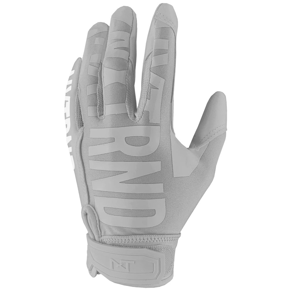 Nxtrnd G1 Men's Football Gloves, Adult Sticky Receiver Gloves (Grey, X-Large)