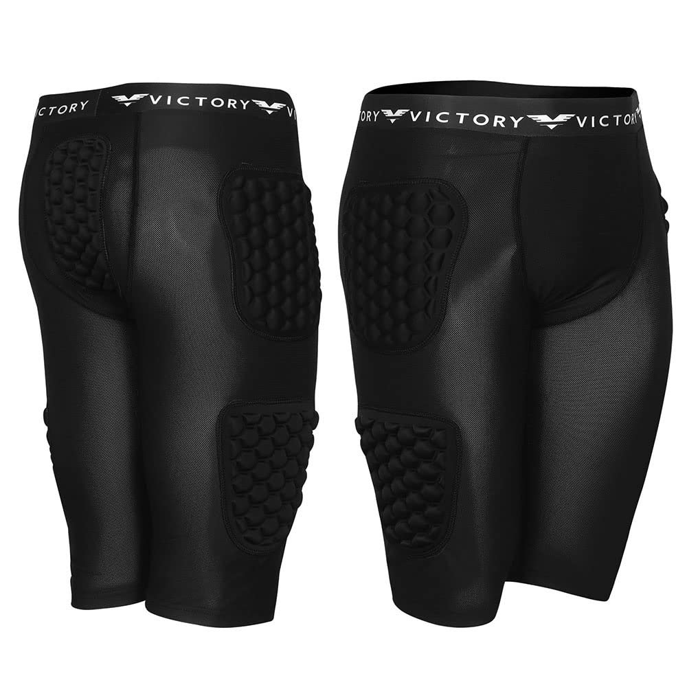 Protective Padded Compression Shorts for Snowboard, Skate, Ski, Football, Basketball - Hip, Butt and Tailbone Padding (Medium)