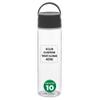 DISCOUNT PROMOS Custom Chenab Plastic Water Bottles 23 oz. Set of 10, Personalized Bulk Pack - Reusable, Great for Gym, Hiking, Cycling, and For School - Black view 1