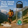 DISCOUNT PROMOS Custom Chenab Plastic Water Bottles 23 oz. Set of 10, Personalized Bulk Pack - Reusable, Great for Gym, Hiking, Cycling, and For School - Black view 2