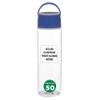 DISCOUNT PROMOS Custom Chenab Plastic Water Bottles 23 oz. Set of 50, Personalized Bulk Pack - Reusable, Great for Gym, Hiking, Cycling, and For School - Blue view 1