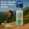 DISCOUNT PROMOS Custom Chenab Plastic Water Bottles 23 oz. Set of 50, Personalized Bulk Pack - Reusable, Great for Gym, Hiking, Cycling, and For School - Blue view 2