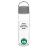 DISCOUNT PROMOS Custom Chenab Plastic Water Bottles 23 oz. Set of 10, Personalized Bulk Pack - Reusable, Great for Gym, Hiking, Cycling, and For School - Grey view 1