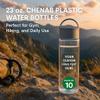 DISCOUNT PROMOS Custom Chenab Plastic Water Bottles 23 oz. Set of 10, Personalized Bulk Pack - Reusable, Great for Gym, Hiking, Cycling, and For School - Grey view 2