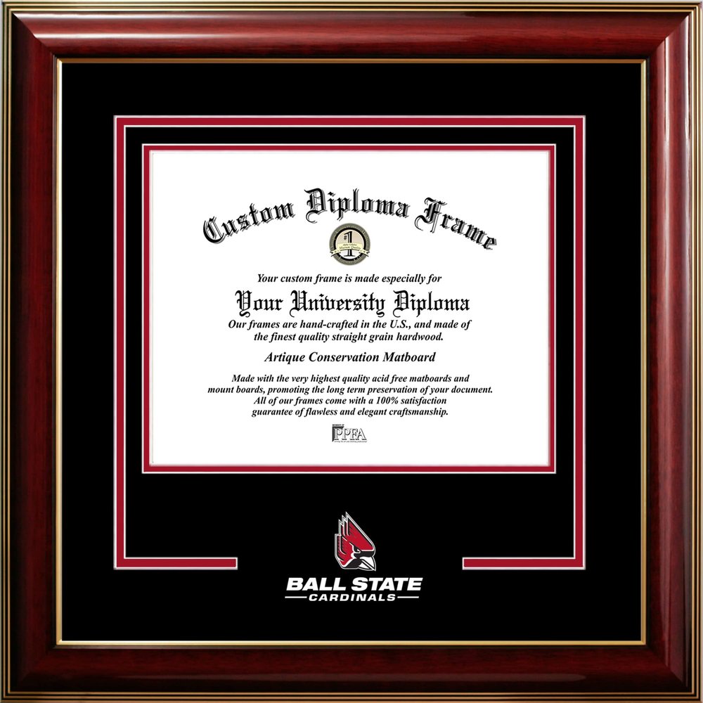 Ball State University Cardinals 10w x 8h Classic Spirit Logo Diploma Frame
