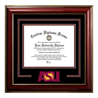 Arizona State University Diploma Frame 8.5x11 Classic Mahogany with Printed ASU Logo by Campus Images Officially Licensed Graduation Frame
