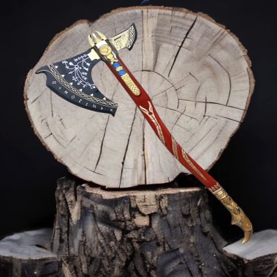 SHINY CRAFTS Handcrafted Viking Axe  Engraved Nordic Blade with Wooden Handle Norse Bearded Hatchet for Men Unique Gift for Him, Collectors, Cosplay, Camping, Medieval Wall Decor (Viking-VBA-26)