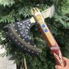 SHINY CRAFTS Handcrafted Viking Axe  Engraved Nordic Blade with Wooden Handle Norse Bearded Hatchet for Men Unique Gift for Him, Collectors, Cosplay, Camping, Medieval Wall Decor (Viking-VBA-26) view 4