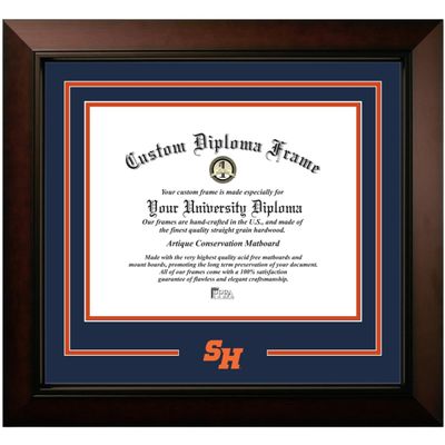Campus Images Sam Houston State University Diploma Frame - 11 x 14 Legacy Black Cherry - Printed Logo - Navy & Orange Mats