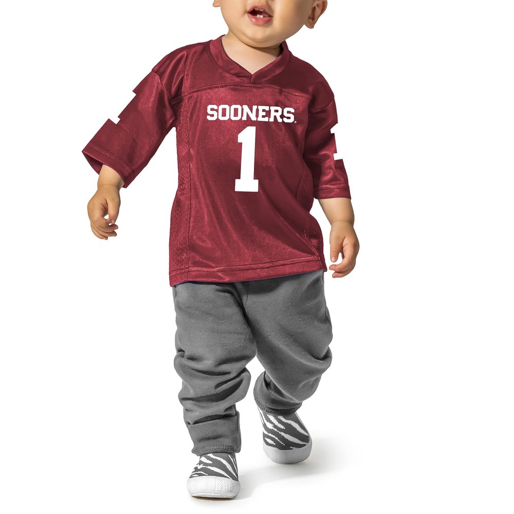 Little King NCAA Infant-Touchdown Pass-Team Football Jersey-Oklahoma-Crimson #1-18 Months