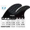 Futures Fins Rasta Honeycomb Quad Fin Black-Teal view 3