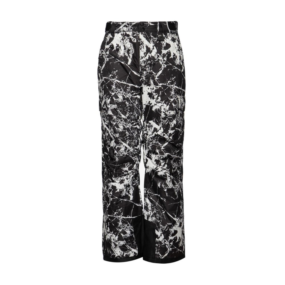 Arctix Kids Snow Sports Cargo Snow Pants with Articulated Knees, Cracked Marble Black, X-Small