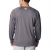 Columbia Men's Collegiate Terminal Tackle Long Sleeve Shirt, TAM - City Grey, Medium view 2