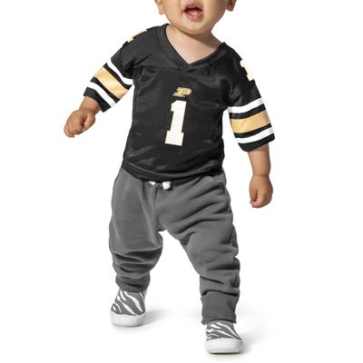 Little King NCAA Infant-Touchdown Pass-Team Football Jersey-Purdue-Black #1-6 Months