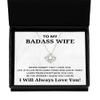 To My Badass Wife Love Knot Silver Necklace, Never Forget That I Love You Life Is Filled With Hard Times And Good Times, Best Birthday Gifts, Engagement Gifts, Wedding Gifts, Valentines Day Gifts I view 1