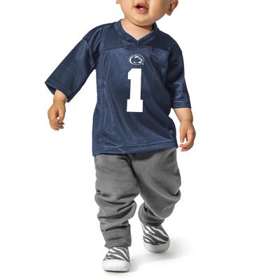 Little King NCAA Infant-Touchdown Pass-Team Football Jersey-Penn State-Navy #1-18 Months