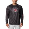 Columbia Men's Collegiate Terminal Tackle Heather Long Sleeve Shirt, SC - Shark Heather, X-Large view 1