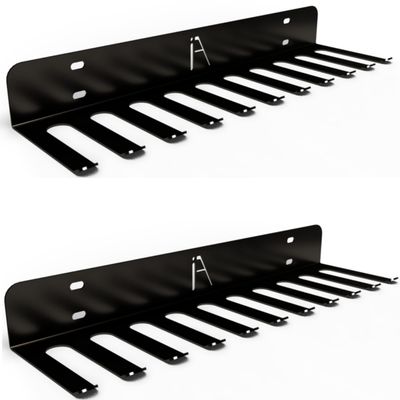 IRON AMERICAN USA Omega Beast Gym Storage Rack 9 OR 11 Hook Heavy-Duty Gym Wall Organizer Gym Caddy Hanger - Gym Accessory Storage - Resistance Bands, Jump Ropes, Barbells, Lifting Belts, Cable Attachments - 2pk