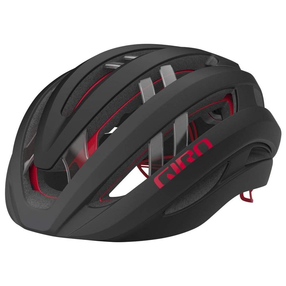 Giro Aries Spherical Bike Helmet - Matte Carbon/Red Large