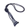1920s Imitation Faux Long Pearl Strand Y Necklace 6mm Layered Knot Retro Costume Jewelry Flapper Party Wedding Accessories Mother's Day Gift-1pcs Black view 1
