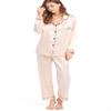 Fivali Womens Silk Satin Pajamas Long Sleeve Pj Set Two-piece Sleepwear Silky Button-down Nightwear Soft Loungewear Sets, XXL Champagne view 3