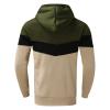 Men's Hooded Athletic Tracksuit Casual Jogging 2 Pieces Suits Color Block Hoodies and Long Sweatpants Set(Army Green,4X-Large) view 3