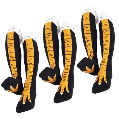 Crazy Funny Thanksgiving Chicken Leg Socks,Novelty Funny Knee-High Calf Socks for Chicken Gifts, Chicken Feet Socks for Women,Man and Kids
