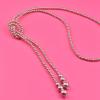 1920s Imitation Faux Long Pearl Strand Y Necklace 6mm Layered Knot Retro Costume Jewelry Flapper Party Wedding Accessories Mother's Day Gift-1pcs champagne view 2