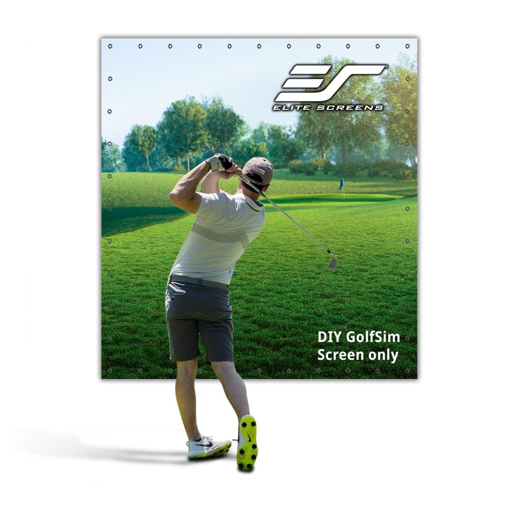 Elite Screens GolfSim DIY, 10'x10' Impact Projector Screen for Golf/Multi-Sport Simulation Screen with Metal Grommets. Folded Packing, DIY10X10-IPW1145-F