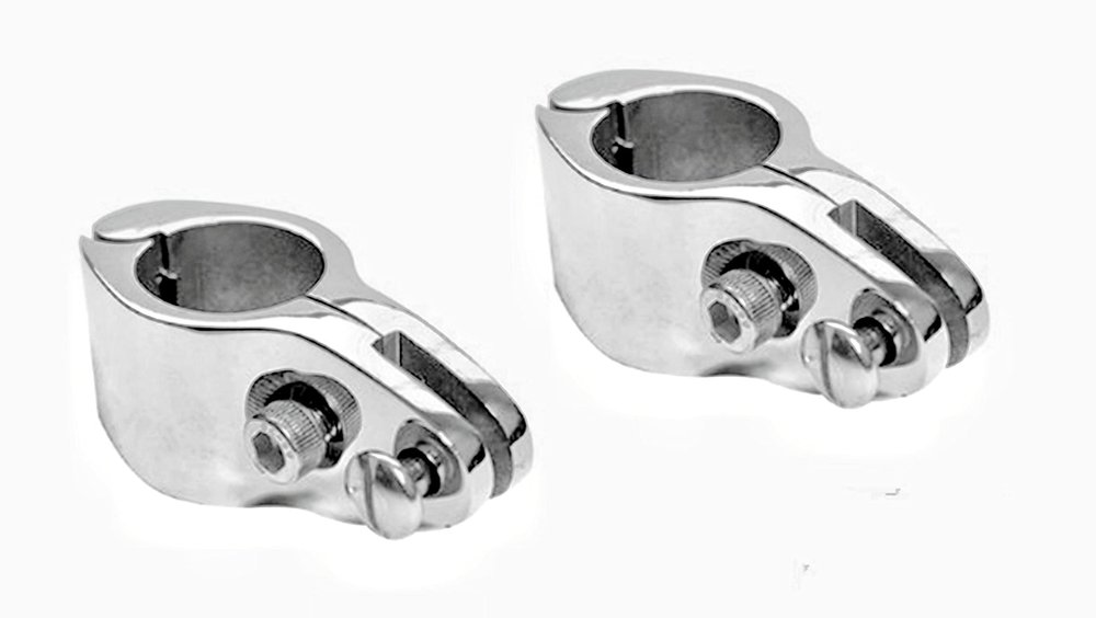 2Pack Stainless Steel 316 Marine Jaw Slide Hinged, Bimini Top Fitting Awning Hardware Fitting Rowing Boat Hardware (with Lock nut Style, Diameter:7/8 Inch 22mm)