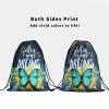 Abstract Butterfly Gymnastics Grip Bag - Follow Your Dreams Grip Bags for Gymnasts Turquoise Butterflies Gymnastic Bag Blue Yellow Art Gym Drawstring Bag Water Resistant Adjustable 9.25" x 12" view 3