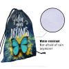 Abstract Butterfly Gymnastics Grip Bag - Follow Your Dreams Grip Bags for Gymnasts Turquoise Butterflies Gymnastic Bag Blue Yellow Art Gym Drawstring Bag Water Resistant Adjustable 9.25" x 12" view 4