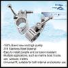 2Pack Stainless Steel 316 Marine Jaw Slide Hinged, Bimini Top Fitting Awning Hardware Fitting Rowing Boat Hardware (with Quick Release Pin & Cam Clamp Style, Diameter:1 Inch 25mm) view 3