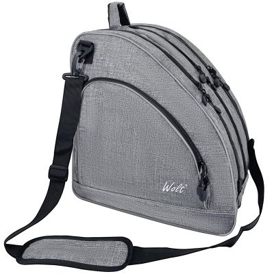 WOLT Ice Skate Bag - Inline Roller Skate Bag with Adjustable Shoulder Strap for Both Youth and Adults.grey