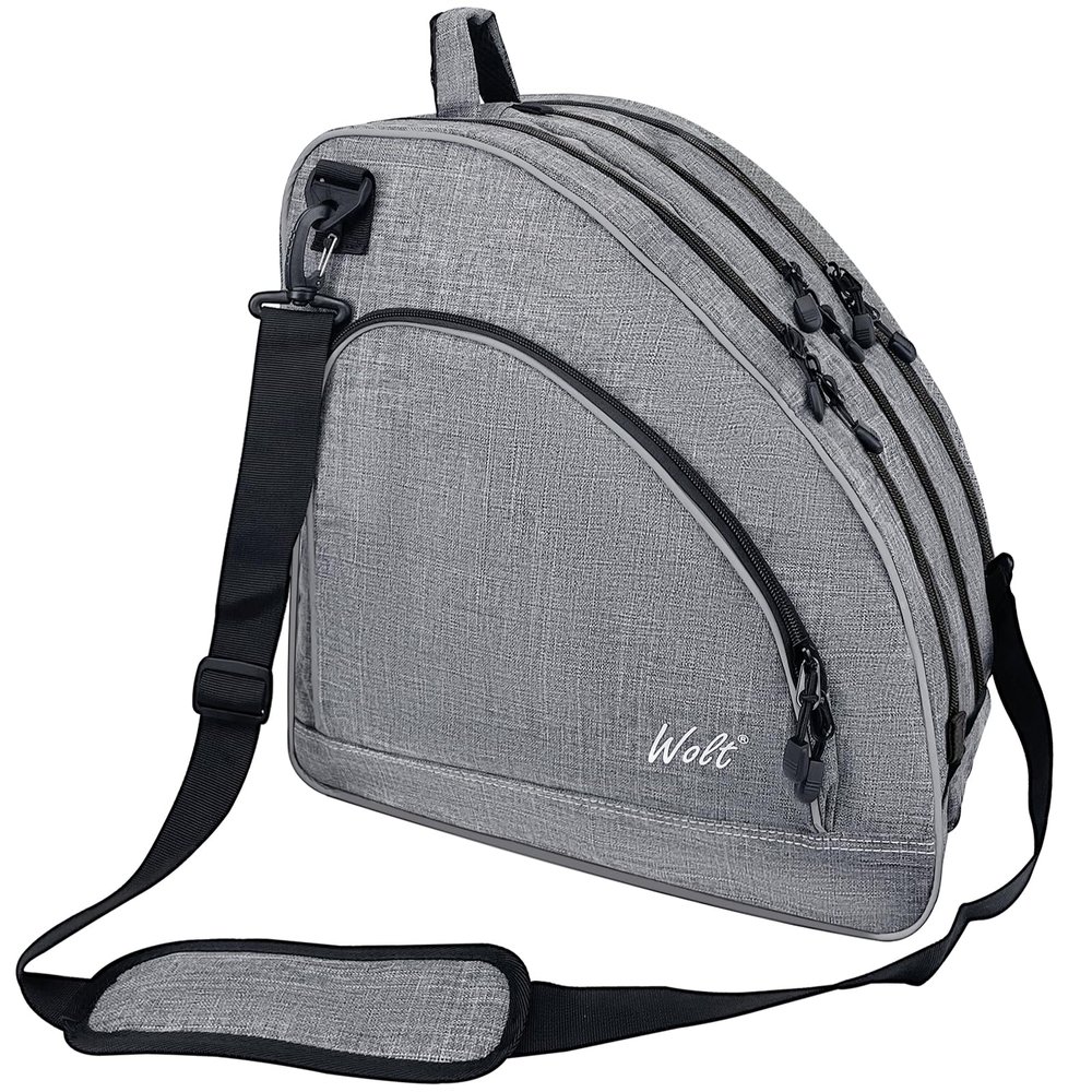 WOLT Ice Skate Bag - Inline Roller Skate Bag with Adjustable Shoulder Strap for Both Youth and Adults.grey