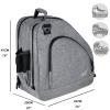 WOLT Ice Skate Bag - Inline Roller Skate Bag with Adjustable Shoulder Strap for Both Youth and Adults.grey view 2