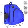 WOLT Ice Skate Bag - Inline Roller Skate Bag with Adjustable Shoulder Strap for Both Youth and Adults.blue view 2