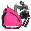 WOLT Ice Skate Bag - Inline Roller Skate Bag with Adjustable Shoulder Strap for Both Youth and Adults.pink view 3
